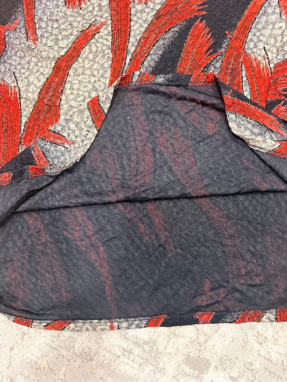 Notations Red, Black & Gray Abstract Brushstroke Long Sleeve Top - Picture 8 of 9